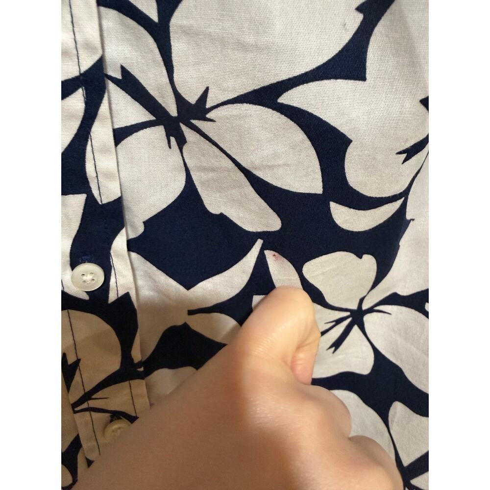 NEW NWT J. Crew Navy White Floral Sleeveless Cotton Stretch Blouse Sz MED M - Picture 7 of 10